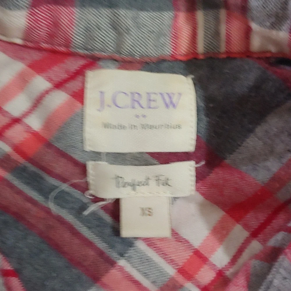 VINTAGE LABEL J. CREW PLAID FLANNEL BUTTON DOWN